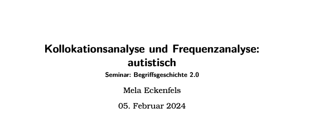 Screenshot Zettlr, the output of the Zettlr document in PDF format: collocation analysis, frequency analysis, autistic, 2024
