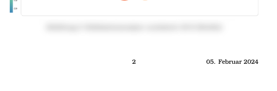This is what the footer looks like in the PDF export Screenshot: Footer of the PDF export. You can see the page number in the middle and the date of the document in the right margin.